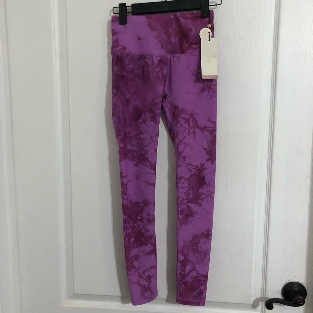Calia Energize High Rise 7/8 Leggings Purple Tie Dye‎ Ankle Length Workout Pants